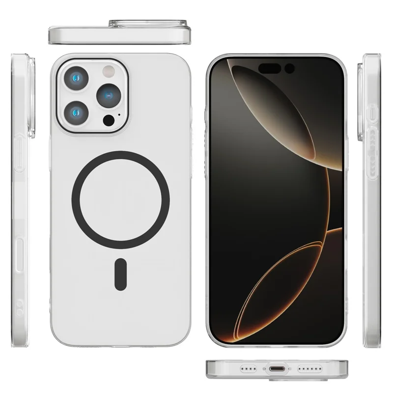 Bulk Purchasing For iPhone 16 Pro Max Clear Case PC Phone Cover Compatible with MagSafe - Black