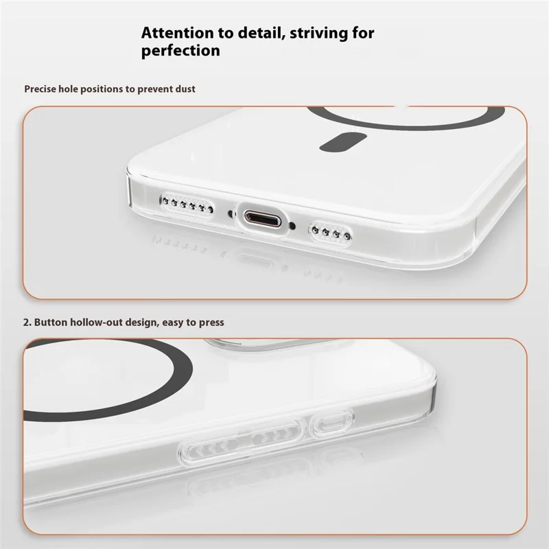 Bulk Purchasing For iPhone 16 Pro Clear Case PC Phone Cover Compatible with MagSafe - Black