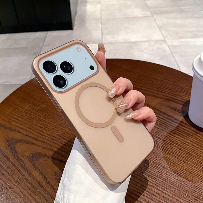 For iPhone 17 Pro Case Compatible with MagSafe Precise Cutouts Matte PC Phone Cover - Desert Gold