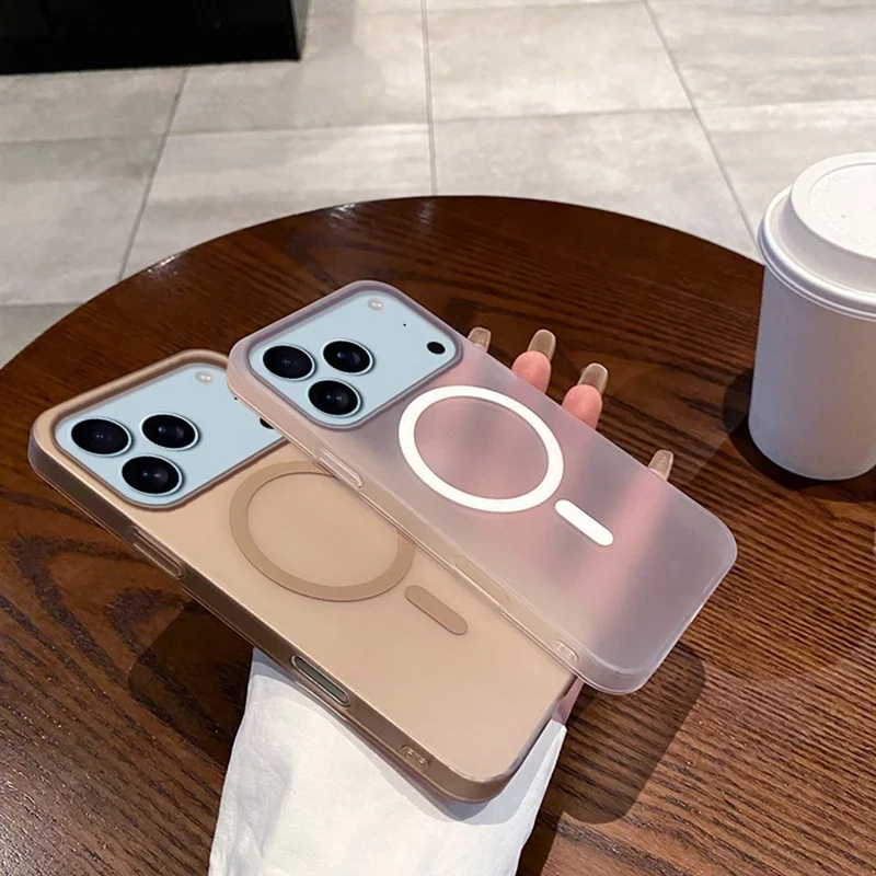 For iPhone 17 Pro Case Compatible with MagSafe Precise Cutouts Matte PC Phone Cover - Desert Gold