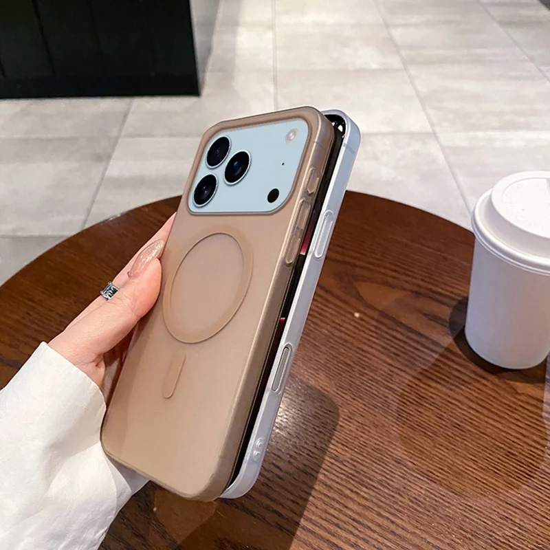 For iPhone 17 Pro Case Compatible with MagSafe Precise Cutouts Matte PC Phone Cover - Desert Gold
