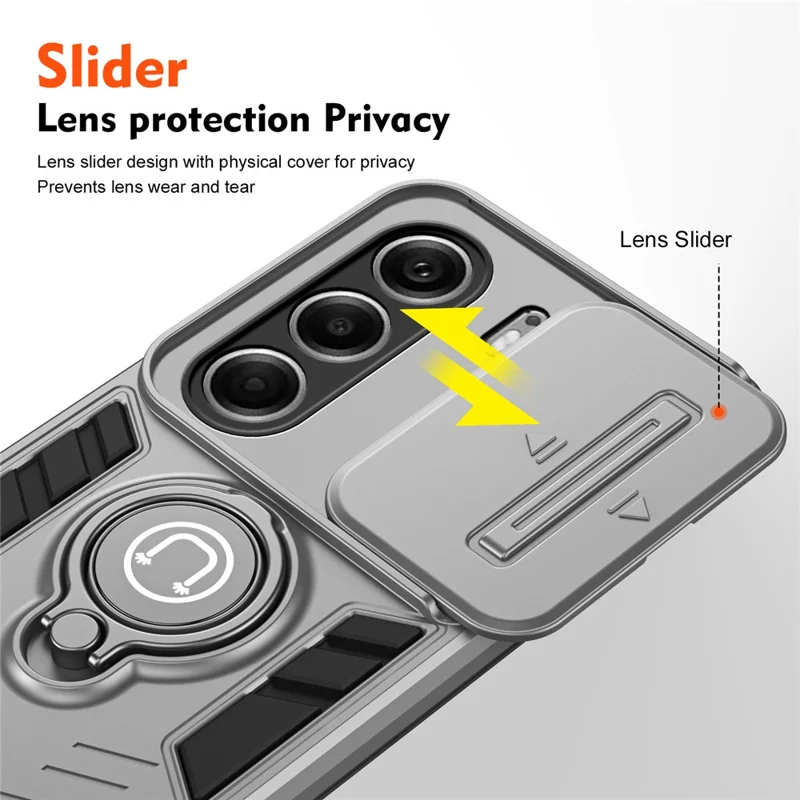 Funda TECNO Camon 40 Pro 4G con Soporte Deslizante Camshield - Carcasa Rígida + TPU - Color Gris