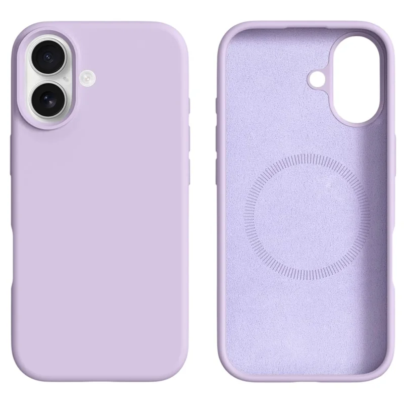 For iPhone 17 Case Compatible with MagSafe Liquid Silicone + PC Phone Cover - Light Purple