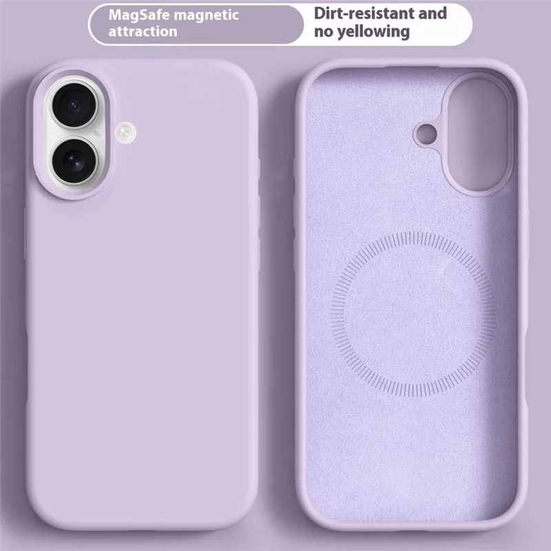 For iPhone 17 Case Compatible with MagSafe Liquid Silicone + PC Phone Cover - Light Purple