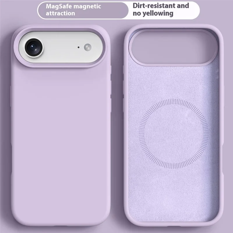 For iPhone 17 Air Case Compatible with MagSafe Liquid Silicone + PC Phone Cover - Light Purple