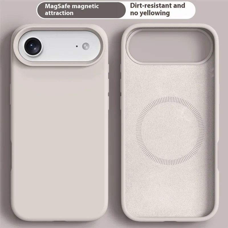 Til iPhone Air Case Kompatibel med MagSafe Væske Silikone + PC Telefonbeskyttelse - Antik Hvid