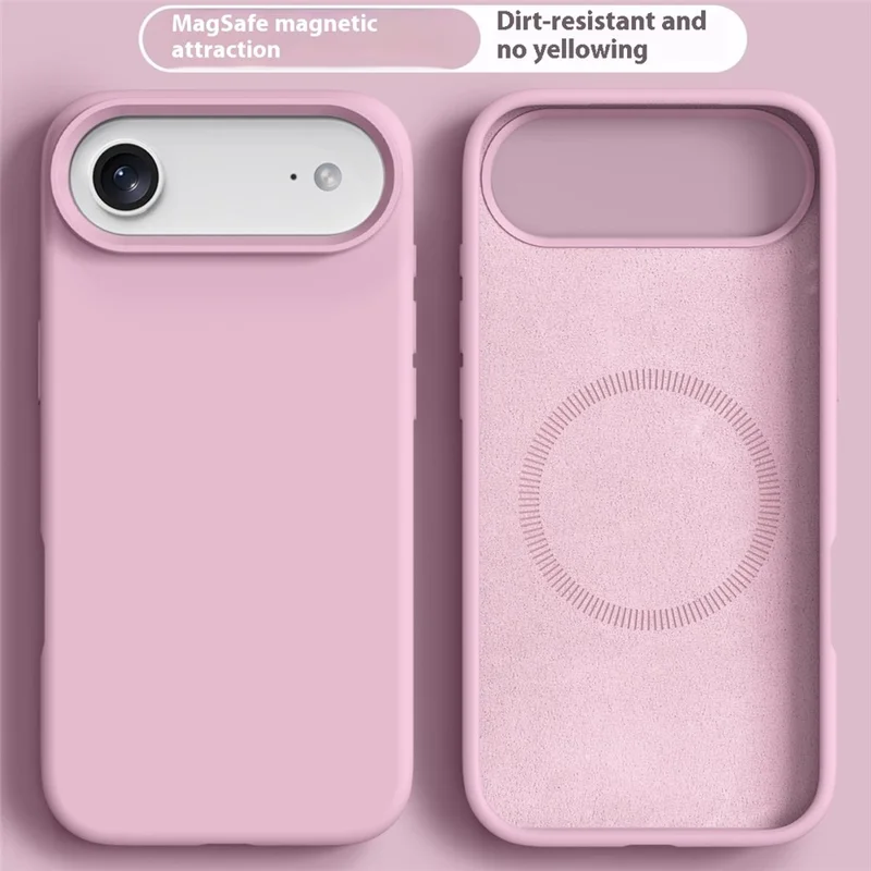 For iPhone Air Case Compatible with MagSafe Liquid Silicone + PC Phone Cover - Pink