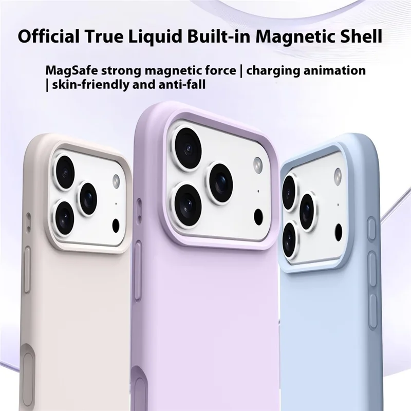 For iPhone 17 Pro Max Case Compatible with MagSafe Liquid Silicone + PC Phone Cover - Antique White