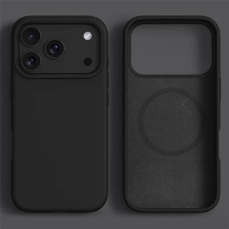 For iPhone 18 Pro / 17 Pro Case Compatible with MagSafe Skin-friendly Liquid Silicone + PC Phone Cover - Black