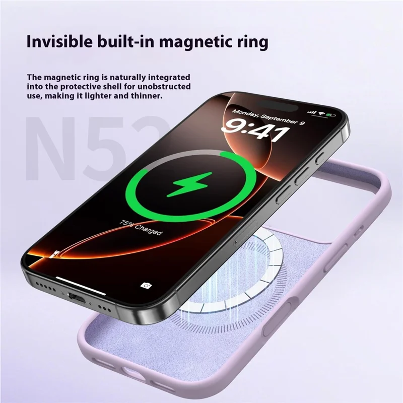 For iPhone 18 Pro / 17 Pro Case Compatible with MagSafe Skin-friendly Liquid Silicone + PC Phone Cover - Black