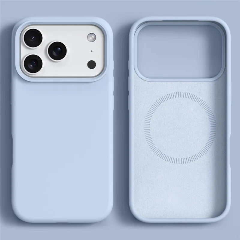 For iPhone 18 Pro / 17 Pro Case Compatible with MagSafe Skin-friendly Liquid Silicone + PC Phone Cover - Baby Blue
