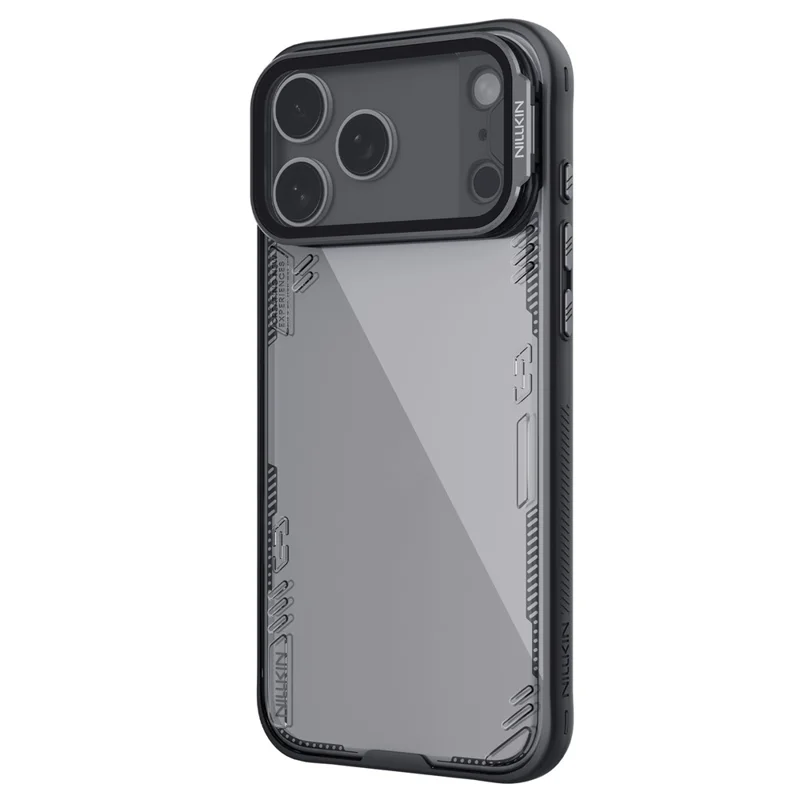 Funda NILLKIN Iceblade Prop para iPhone 17 Pro Max con Tapa de Lente Transparente y Soporte Plegable, Carcasa Híbrida de PC y TPU
