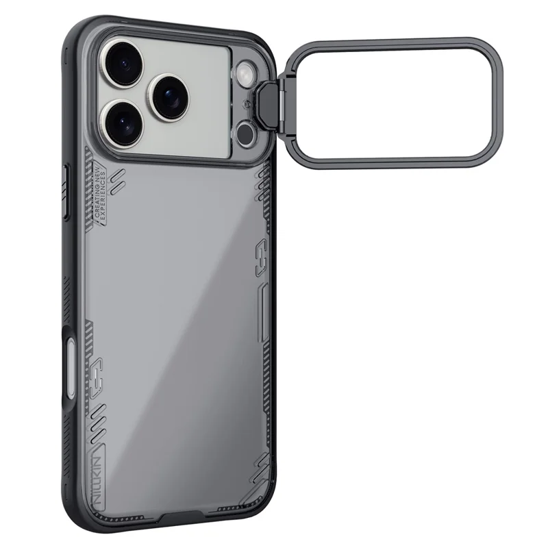 Funda NILLKIN Iceblade Prop para iPhone 17 Pro Max con Tapa de Lente Transparente y Soporte Plegable, Carcasa Híbrida de PC y TPU