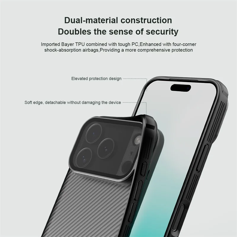 Capa NILLKIN CamShield Prop Series para iPhone 17 Pro com Tampa de Lente Transparente em TPU e PC