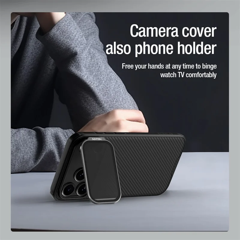 NILLKIN Camshield Prop Series para Capa de iPhone 17 Pro Max Transparente Preto Tampa da Lente PC TPU Capa Traseira do Telefone