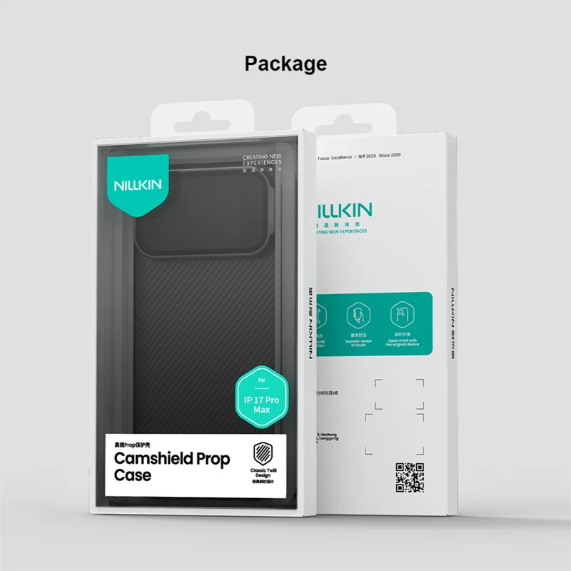 Étui NILLKIN CamShield Prop Série pour iPhone 17 Pro Max avec couvercle de lentille transparent en TPU et PC