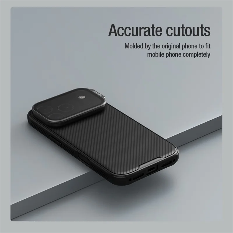 NILLKIN Camshield Prop Magnética Serie para iPhone 17 Pro Carcasa Transparente Tapa de Lente Negra PC TPU Cubierta Trasera del Teléfono