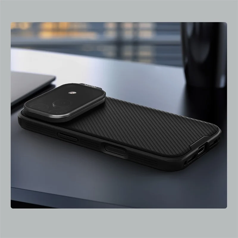 NILLKIN Camshield Prop Magnética Serie para iPhone 17 Pro Carcasa Transparente Tapa de Lente Negra PC TPU Cubierta Trasera del Teléfono