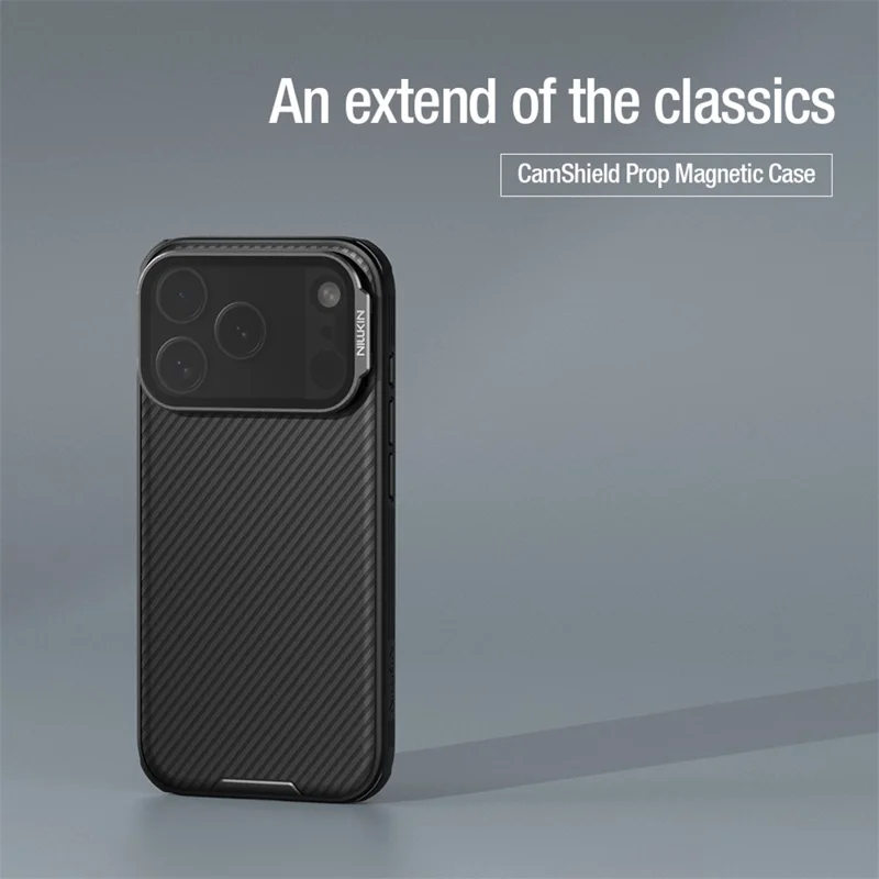 NILLKIN Camshield Prop Magnética Serie para iPhone 17 Pro Carcasa Transparente Tapa de Lente Negra PC TPU Cubierta Trasera del Teléfono