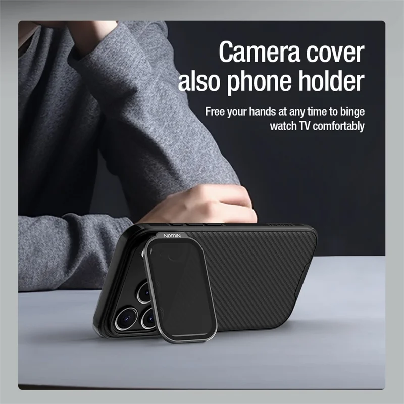 NILLKIN Camshield Prop Magnética Serie para iPhone 17 Pro Carcasa Transparente Tapa de Lente Negra PC TPU Cubierta Trasera del Teléfono