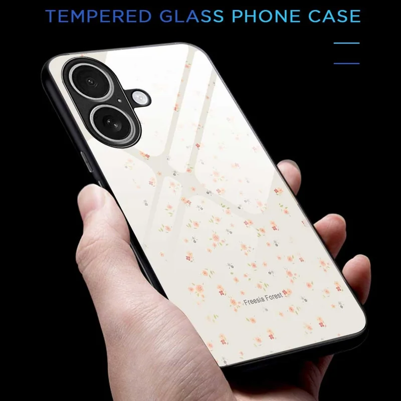 Funda para iPhone 17 de TPU y PC con Vidrio Templado, Estampado y Diseño Delgado - B0317