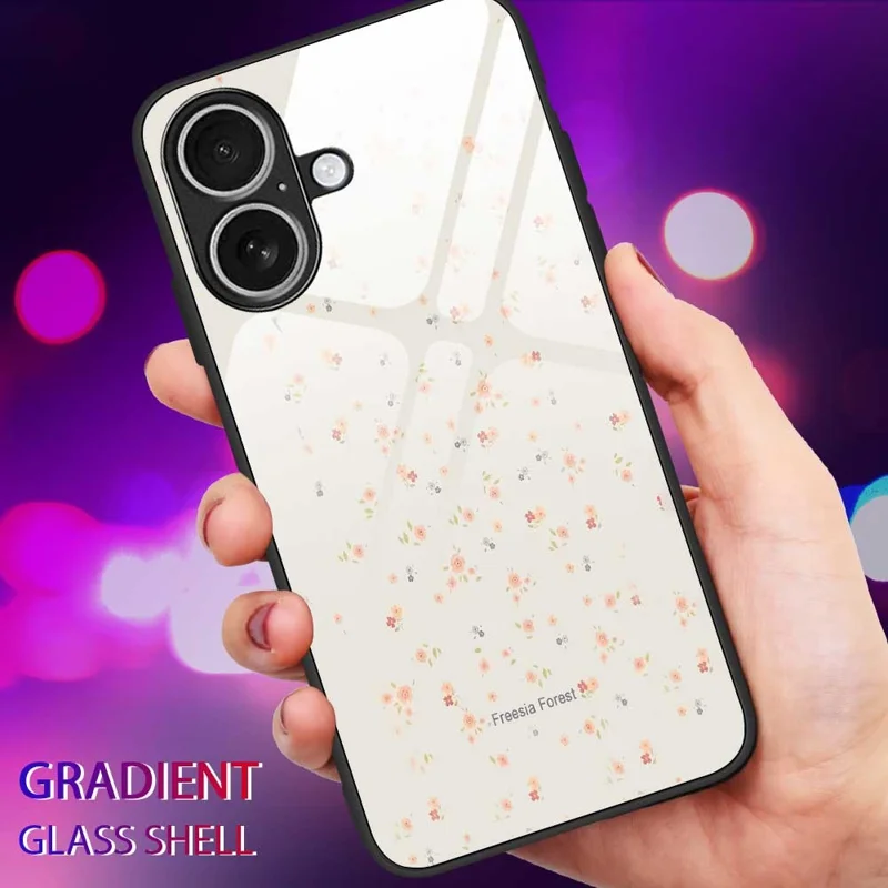Funda para iPhone 17 de TPU y PC con Vidrio Templado, Estampado y Diseño Delgado - B0317