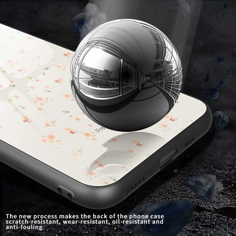 Funda para iPhone 17 de TPU y PC con Vidrio Templado, Estampado y Diseño Delgado - B0317