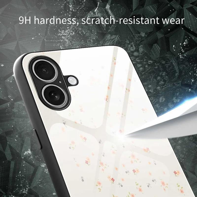 Funda para iPhone 17 de TPU y PC con Vidrio Templado, Estampado y Diseño Delgado - B0317