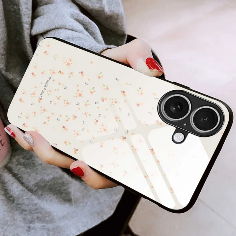 Funda para iPhone 17 de TPU y PC con Vidrio Templado, Estampado y Diseño Delgado - B0317