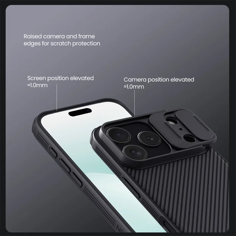 NILLKIN Camshield Pro для iPhone 17 Pro Max Чехол, совместимый с MagSafe, TPU + PC чехол с выдвижной камерой