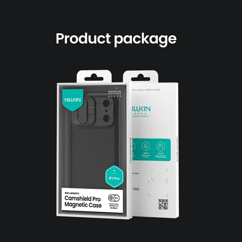 NILLKIN Camshield Pro для iPhone 17 Pro Max Чехол, совместимый с MagSafe, TPU + PC чехол с выдвижной камерой
