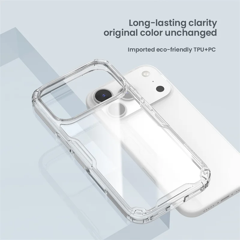 NILLKIN Nature Pro Series для iPhone 17 Pro Чехол ПК + ТПУ Противоцарапный прозрачный задний корпус - Серый