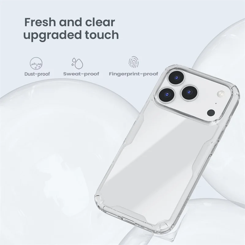 NILLKIN Nature Pro Series для iPhone 17 Pro Чехол ПК + ТПУ Противоцарапный прозрачный задний корпус - Серый