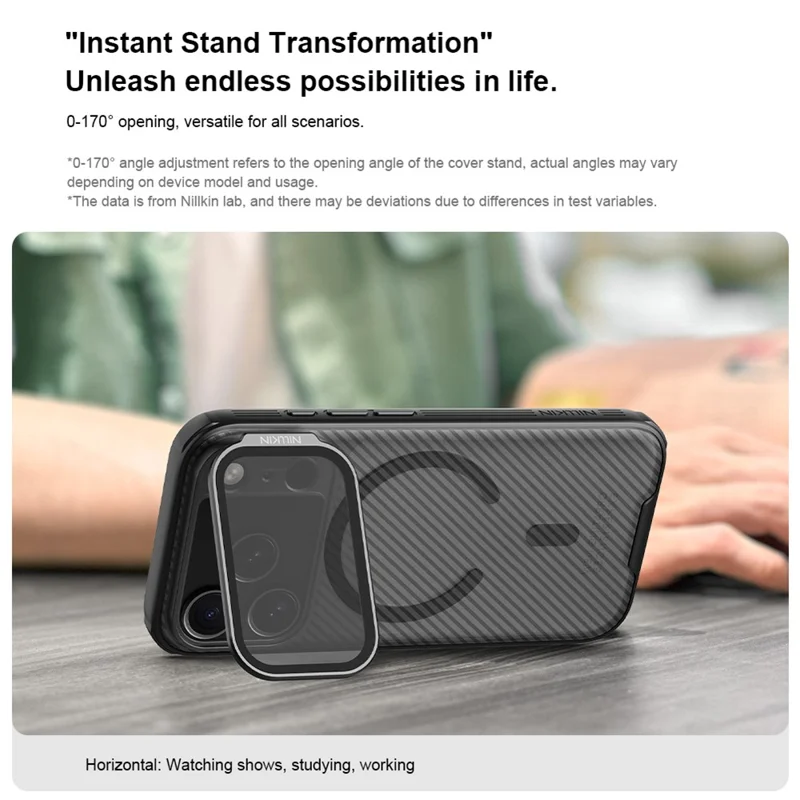 Capa NILLKIN Camshield Prop Série Magnética para iPhone 17 Pro com Tampa de Lente Transparente, Capa Traseira de PC e TPU