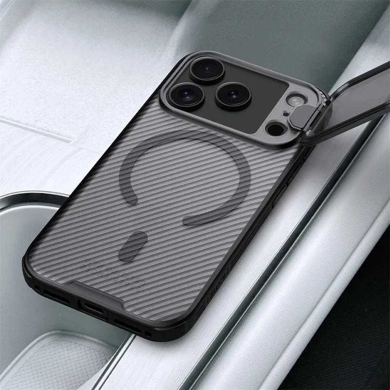 Capa NILLKIN Camshield Prop Série Magnética para iPhone 17 Pro com Tampa de Lente Transparente, Capa Traseira de PC e TPU