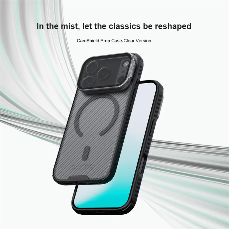 Capa NILLKIN Camshield Prop Série Magnética para iPhone 17 Pro com Tampa de Lente Transparente, Capa Traseira de PC e TPU