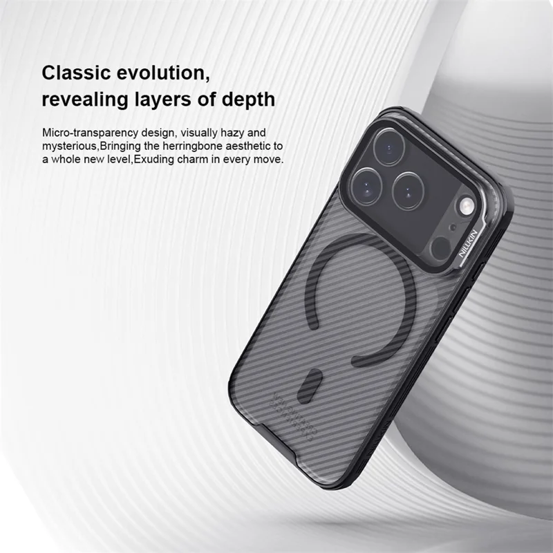 Capa NILLKIN Camshield Prop Série Magnética para iPhone 17 Pro com Tampa de Lente Transparente, Capa Traseira de PC e TPU