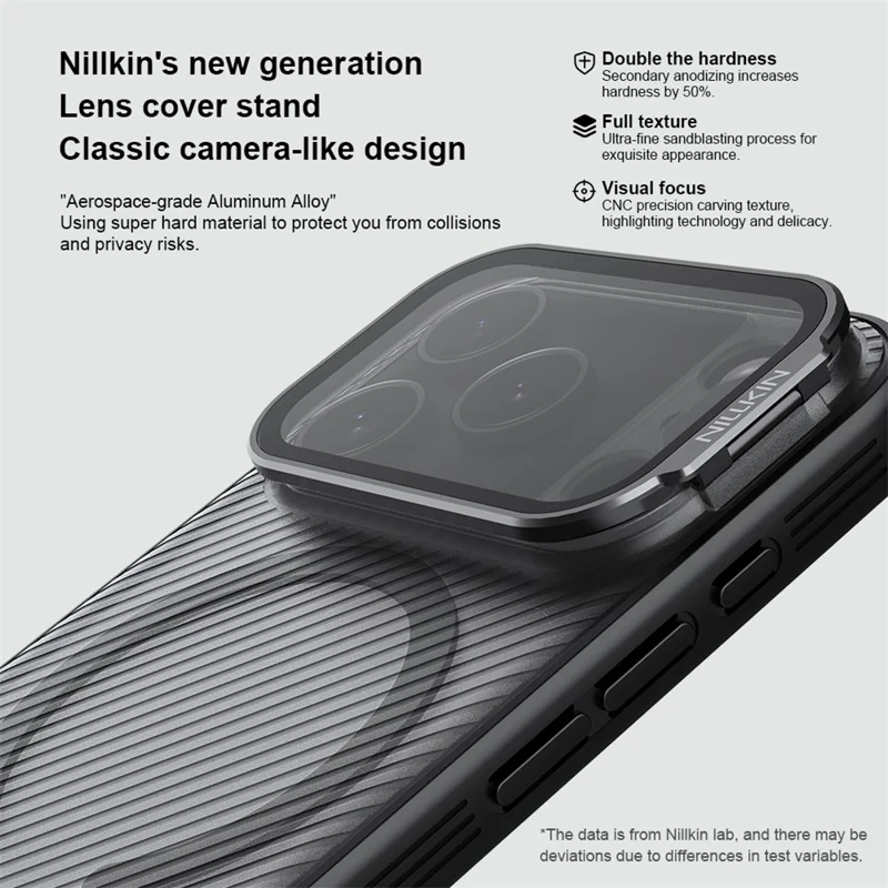 Capa NILLKIN Camshield Prop Série Magnética para iPhone 17 Pro com Tampa de Lente Transparente, Capa Traseira de PC e TPU