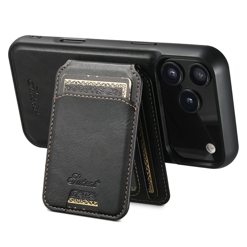 SUTENI H15 For iPhone 17 Pro Case Compatible with MagSafe Detachable Card Holder Phone Cover - Black