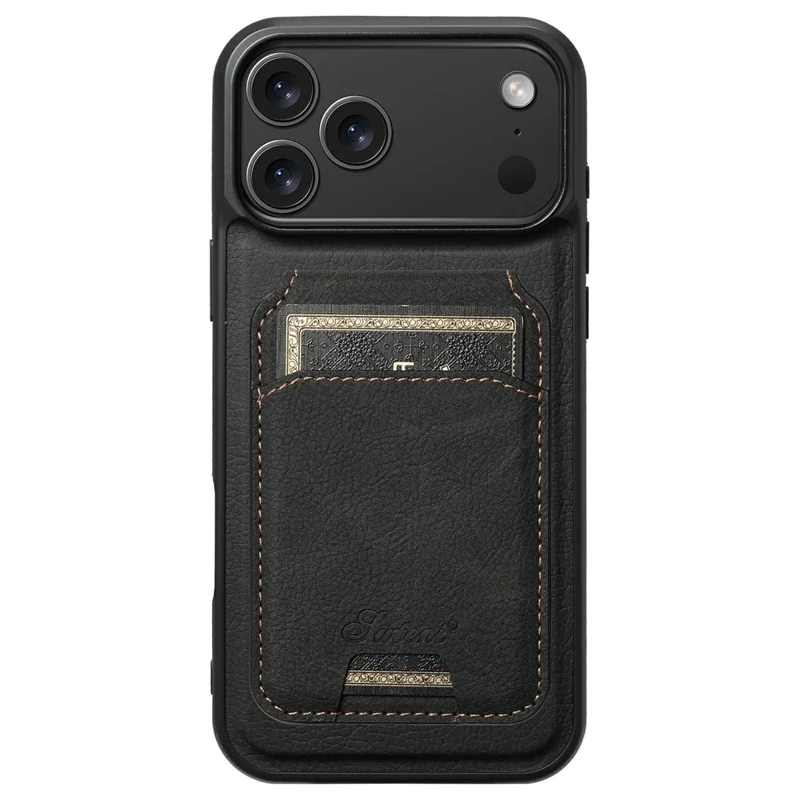 SUTENI H16 Étui pour iPhone 17 Pro Max Compatible avec MagSafe avec Support et Porte-Cartes Amovible - Noir