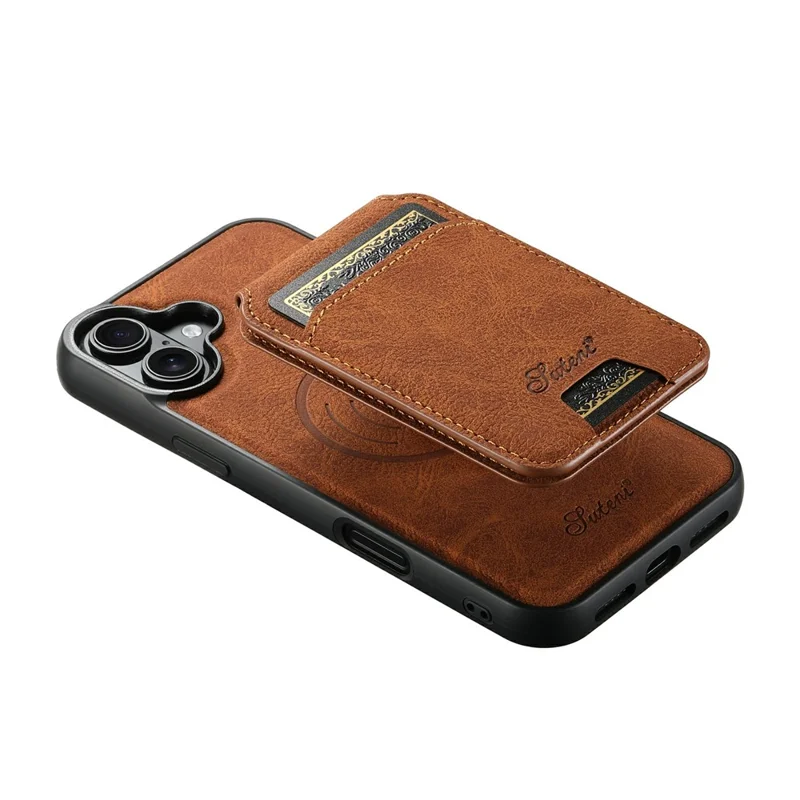 SUTENI H16 Étui pour iPhone 17 Compatible avec MagSafe avec Support et Porte-cartes Détachable - Kaki