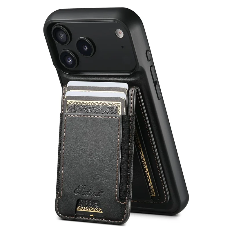 SUTENI Pour iPhone 17 Pro Max Étui Compatible avec Porte-Carte MagSafe et Support - Noir