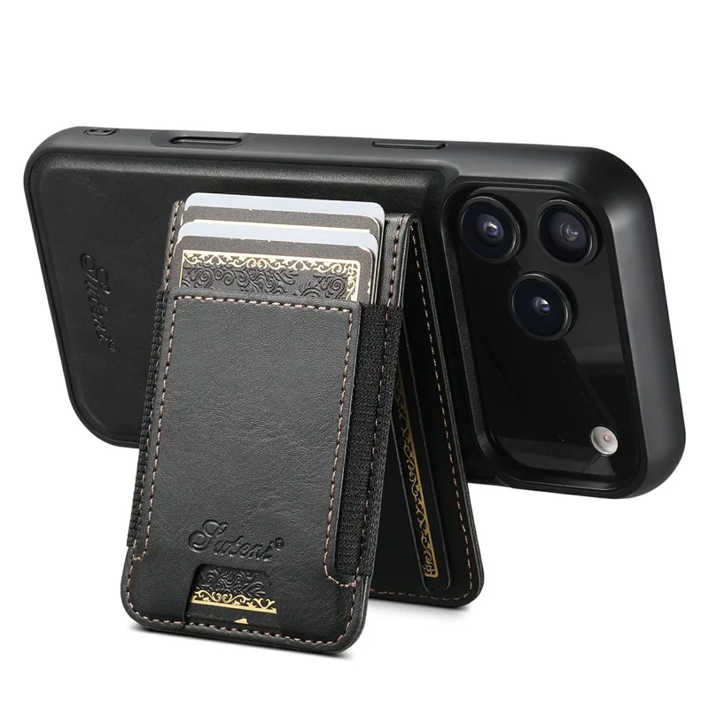 SUTENI Pour iPhone 17 Pro Max Étui Compatible avec Porte-Carte MagSafe et Support - Noir