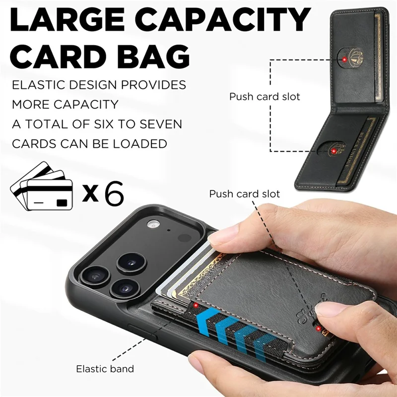 SUTENI Pour iPhone 17 Pro Max Étui Compatible avec Porte-Carte MagSafe et Support - Noir