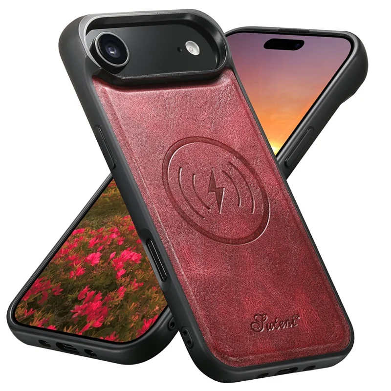 SUTENI For iPhone Air Case Compatible with MagSafe Card Holder Kickstand Phone Cover - Red