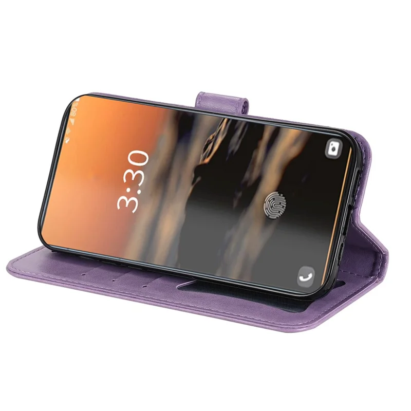 Voor Samsung Galaxy S23 Ultra Case Bloemenpatroon PU Leren Portemonnee Stand Telefoonhoes - Paars