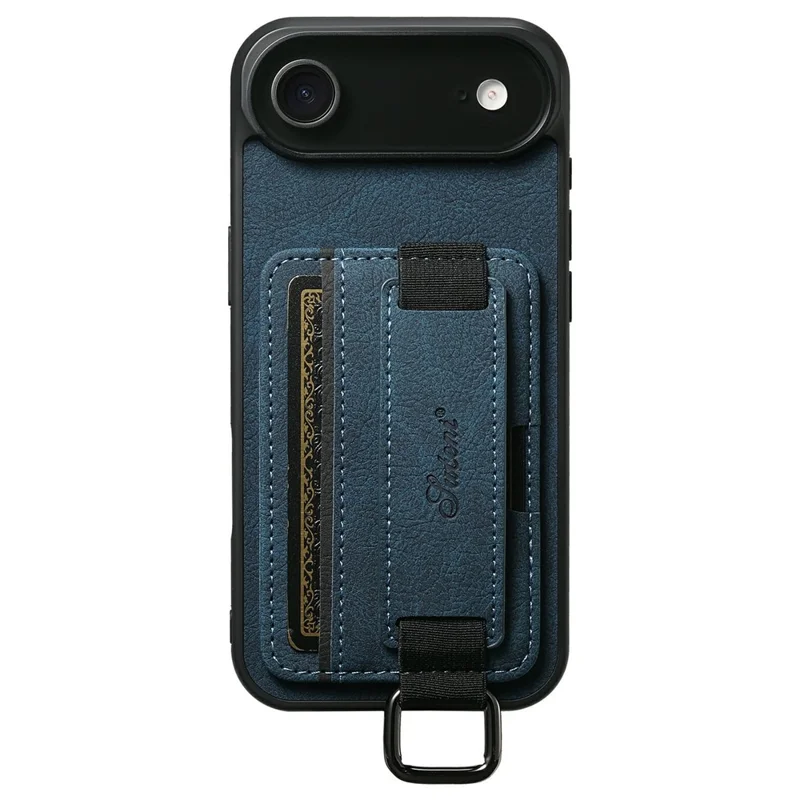 SUTENI H13 For iPhone Air Case Litchi Texture Leather + TPU + PC Phone Cover with Card Holder Kickstand - Blue