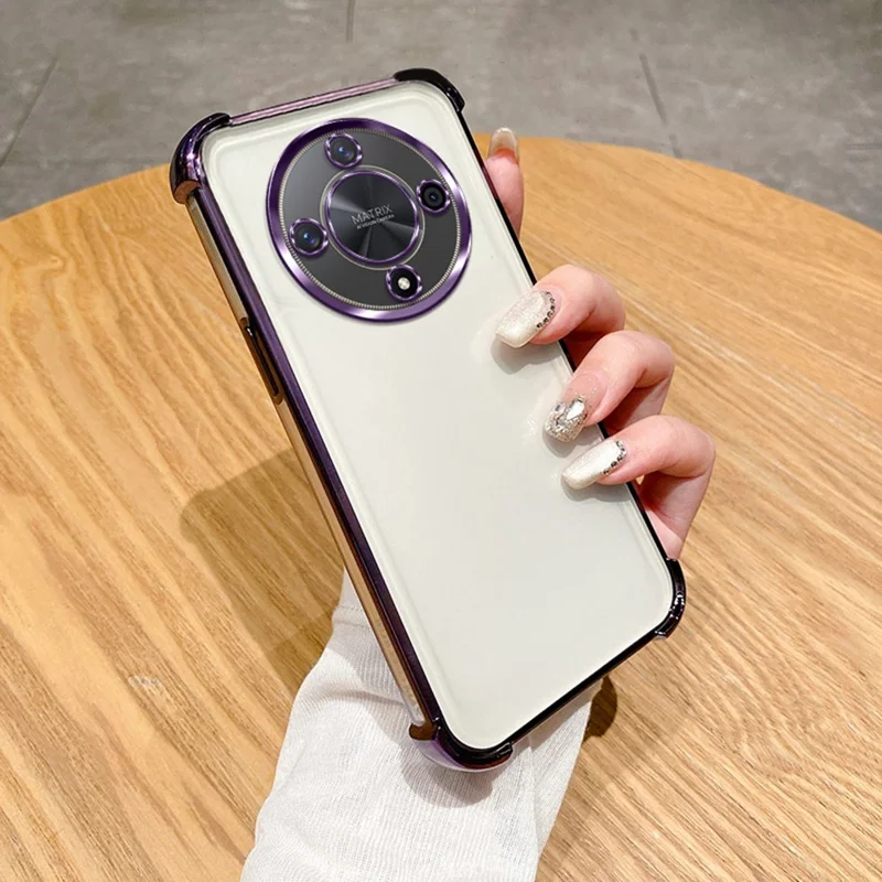 Cover per For Honor X9b 5G con Angoli Rinforzati TPU Trasparente - Viola