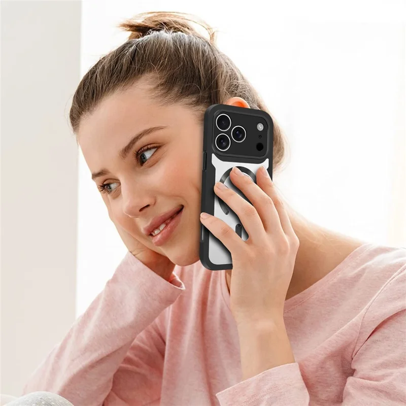 Per iPhone 17 Pro Max Custodia Compatibile con MagSafe PC + TPU + Acrilico Protezione Completa Cover per Telefono - Nero