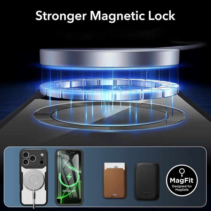 Per iPhone 17 Pro Max Custodia Compatibile con MagSafe PC + TPU + Acrilico Protezione Completa Cover per Telefono - Nero